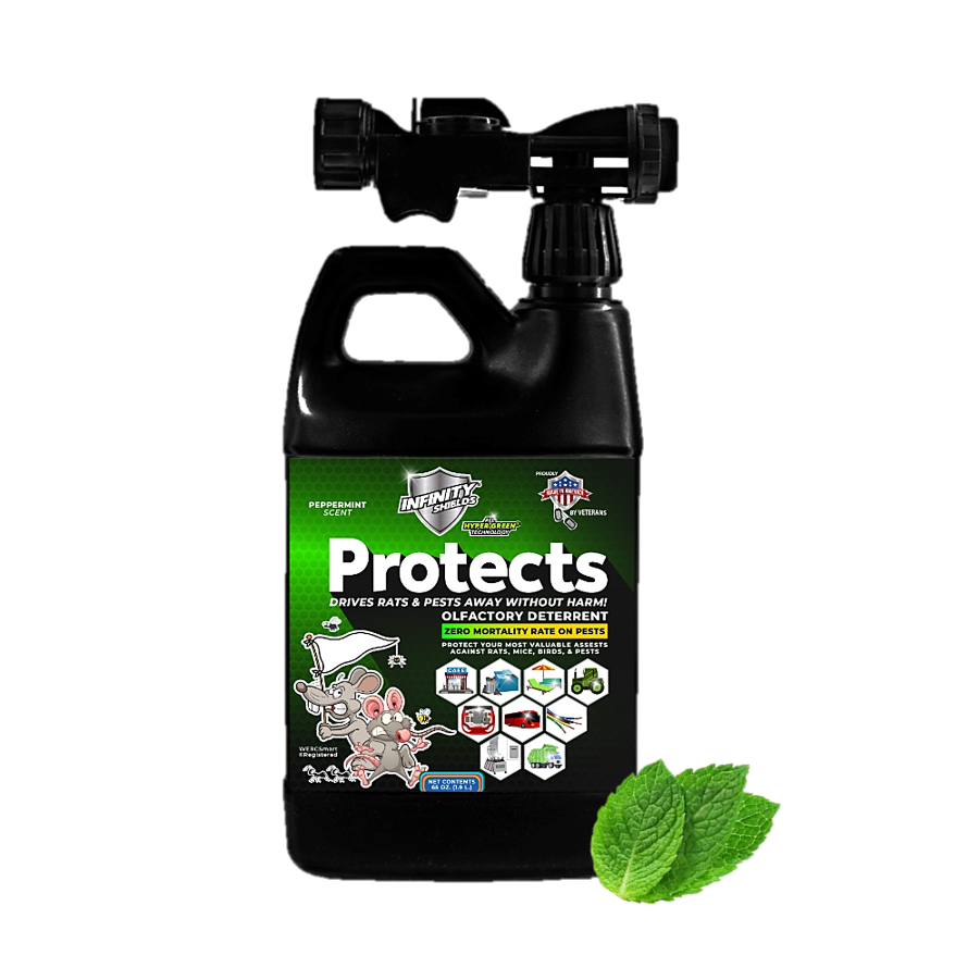 Infinity Shields Protects | Equestrian Fly Deterrent | 65oz Barn Hose Rinse | Peppermint Mist - Hyper Green