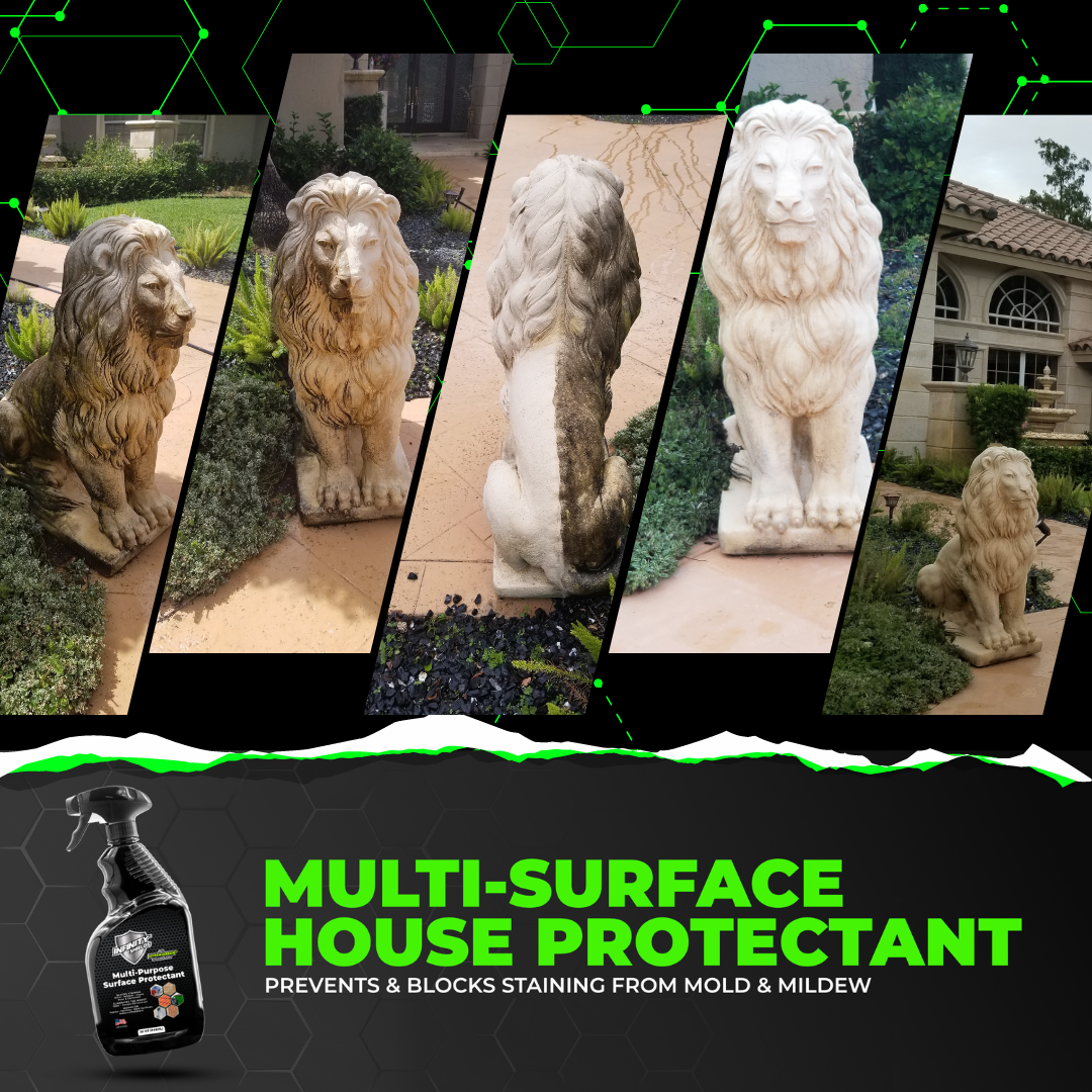 Infinity Shields® Multi-Surface House Protectant - Prevents & Blocks Staining From Mold & Mildew Longest-Lasting 65 oz Hose Rinse Concentrated | Scented or Unscented