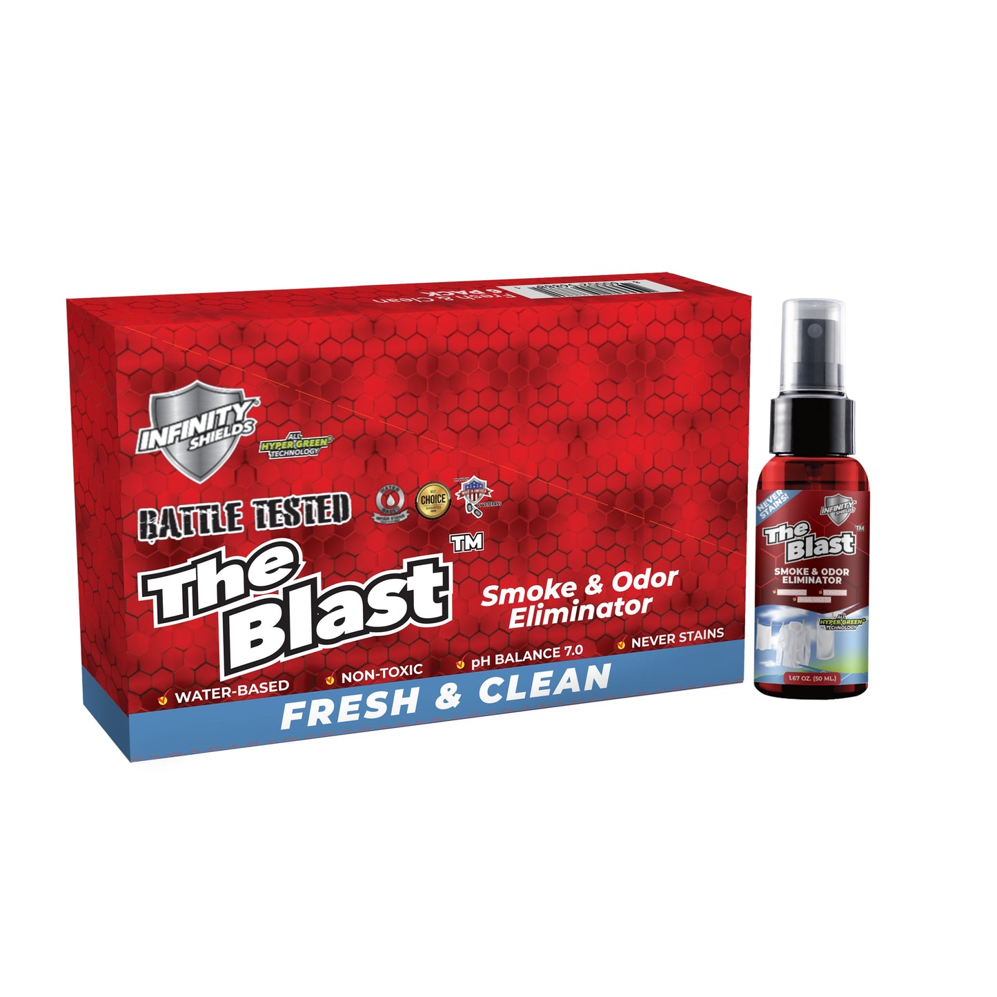 The Blast Counter Display Box 5 Sleeves 6 Mini Mist Bottles Per Sleeve | 30 Bottles  1.67 oz | Scented Pick