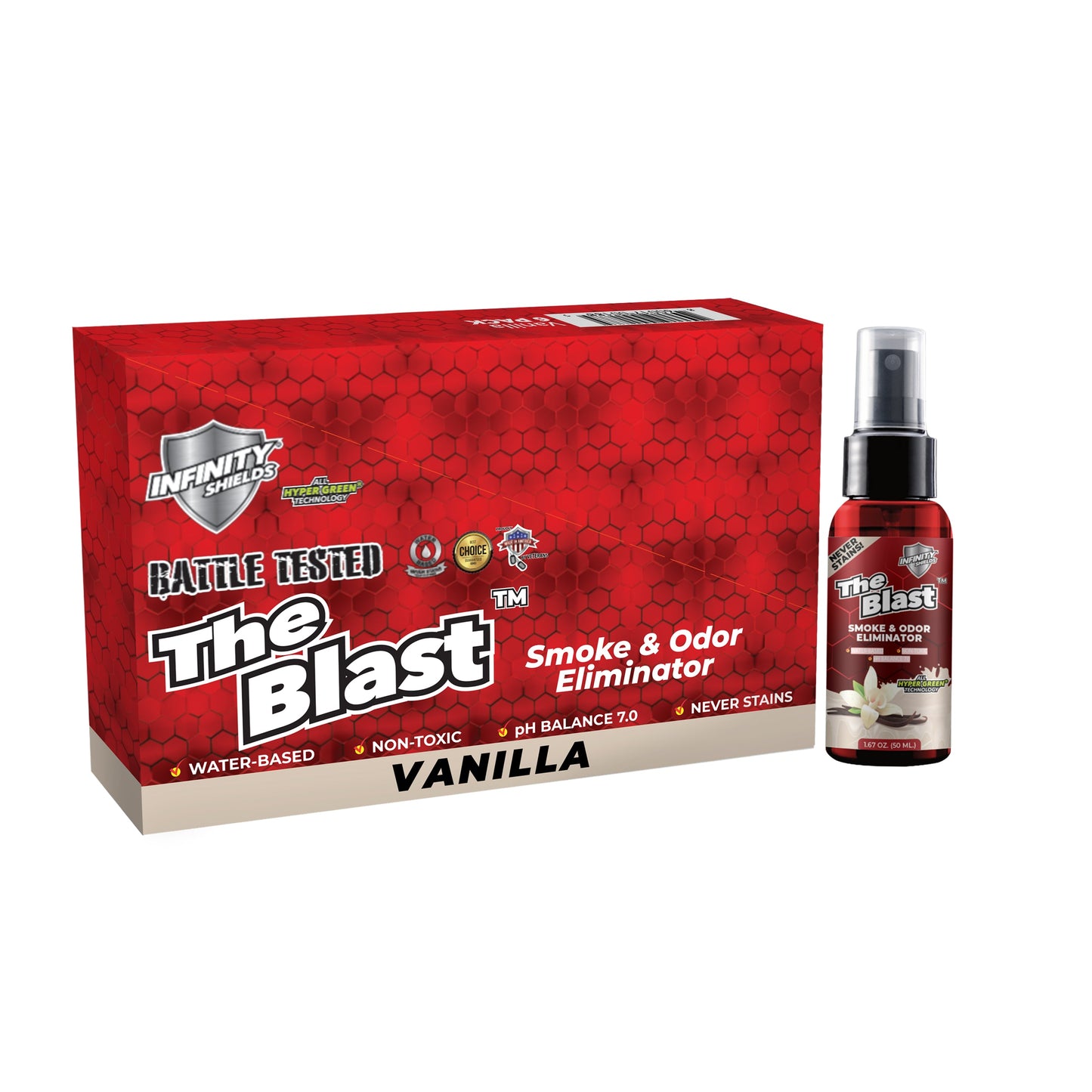 The Blast™ Smoke & Odor Eliminator 30 Count Counter Display | 1.67oz Mini Mist Sprayers