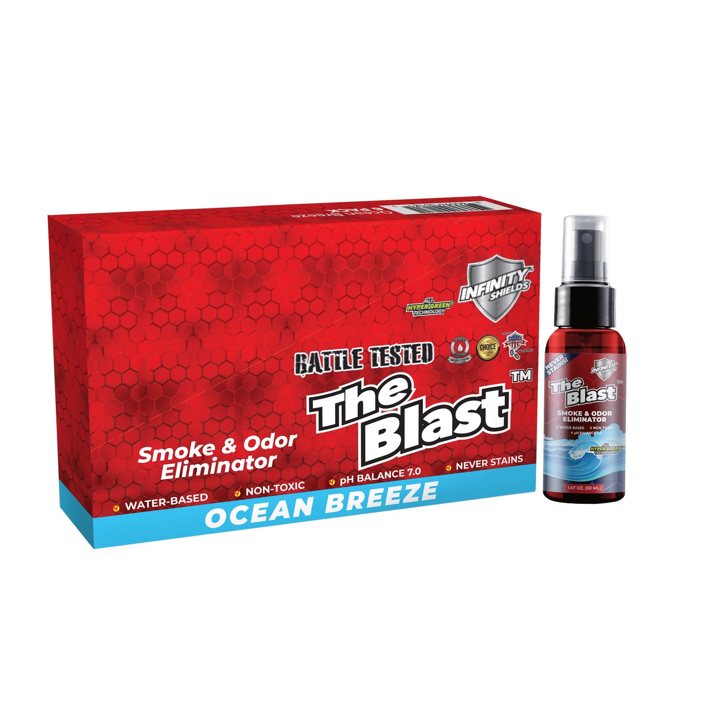 The Blast™ Smoke & Odor Eliminator 30 Count Counter Display | 1.67oz Mini Mist Sprayers