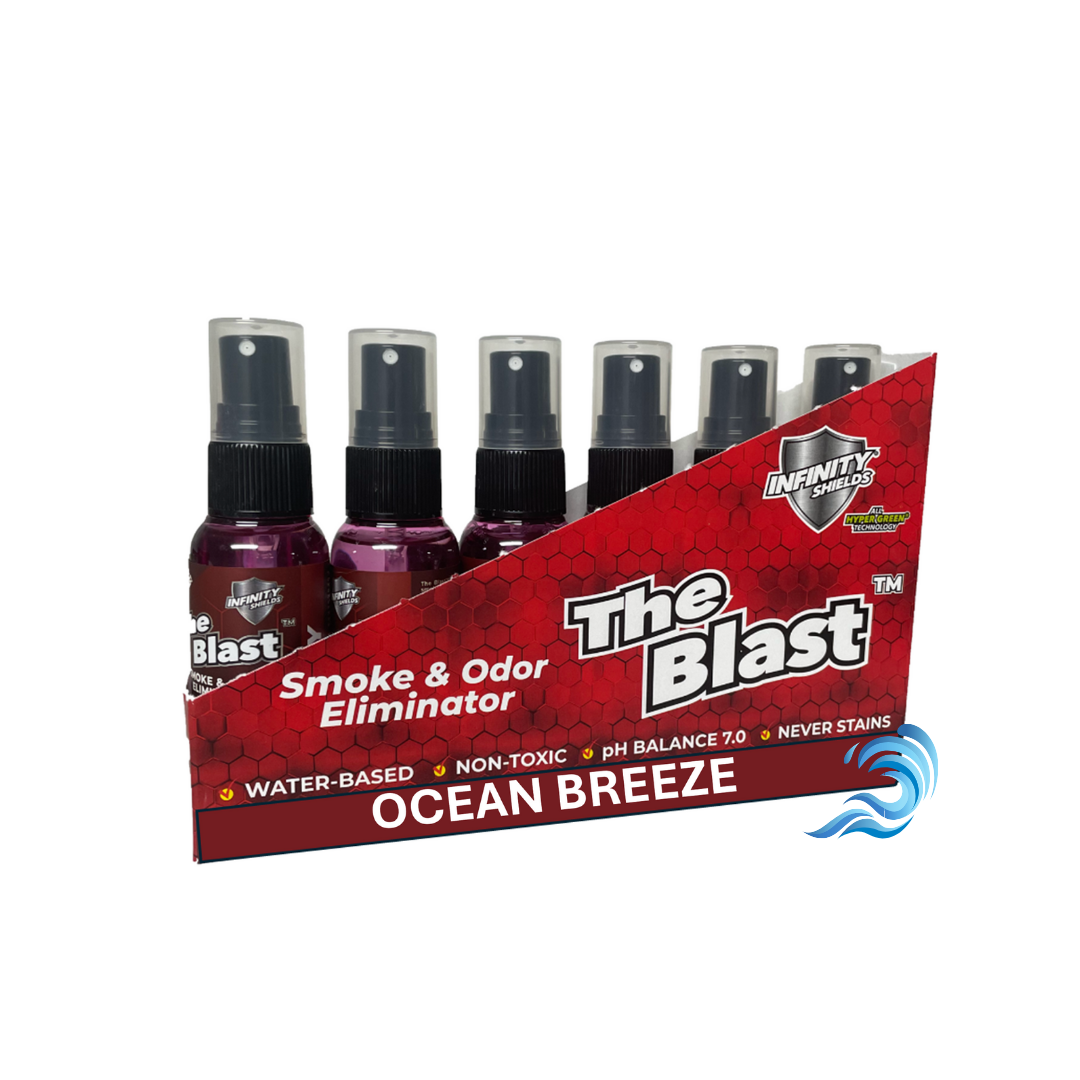 The Blast Smoke & Odor Eliminator | 17 Six Pack Fragrance Sleeves to Choose From | 1.67oz Mini Mist Bottles