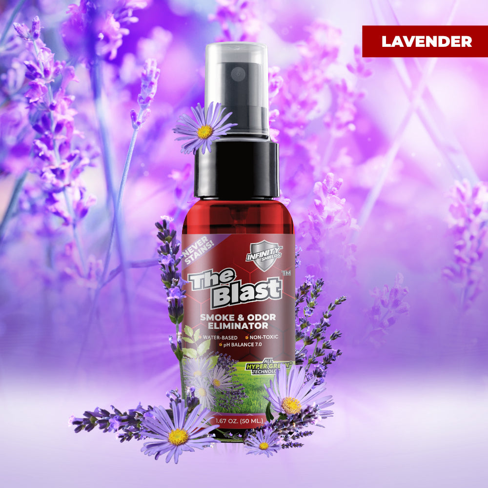 The Blast Smoke & Odor Eliminator | 6 Pack Sleeve | 1.67oz Mini Mist Bottles | Lavender